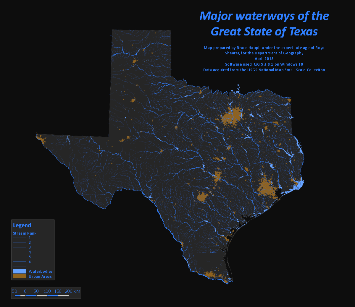Map of Texas Waterways